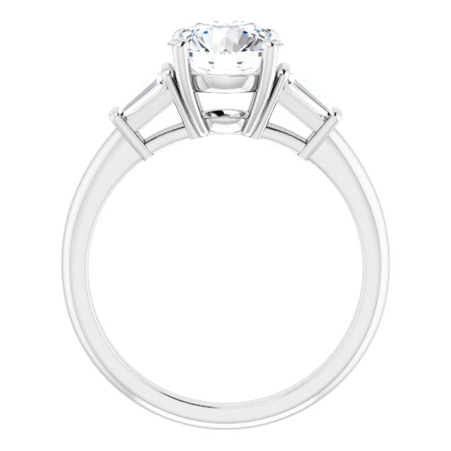 Baguette Accented Engagement Ring