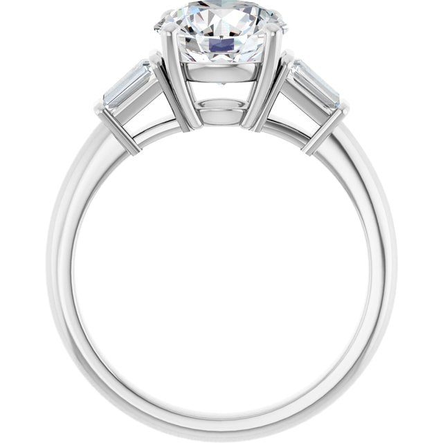 Baguette Accented Engagement Ring