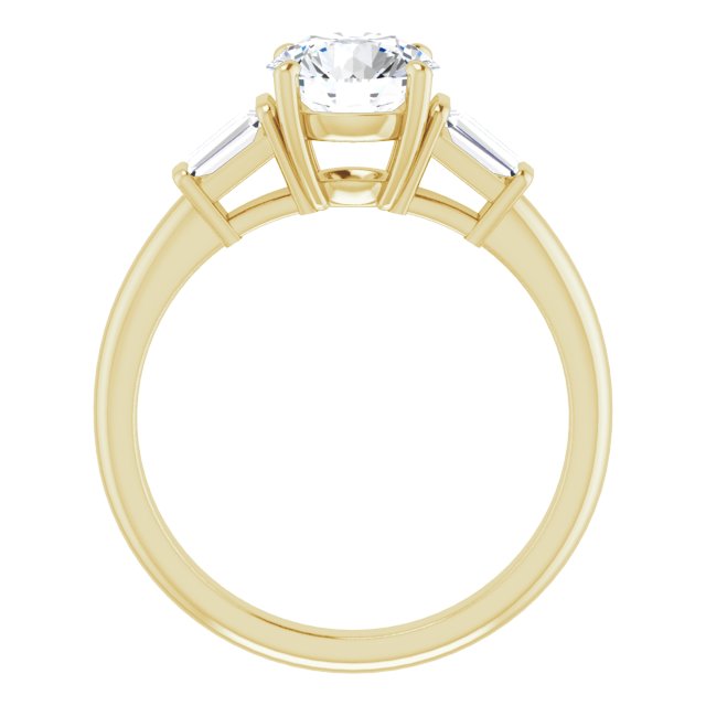 Baguette Accented Engagement Ring