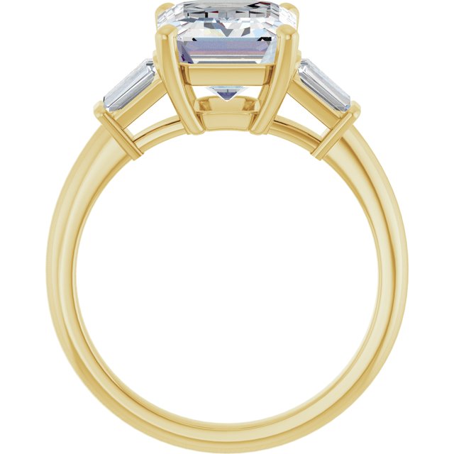 Baguette Accented Engagement Ring