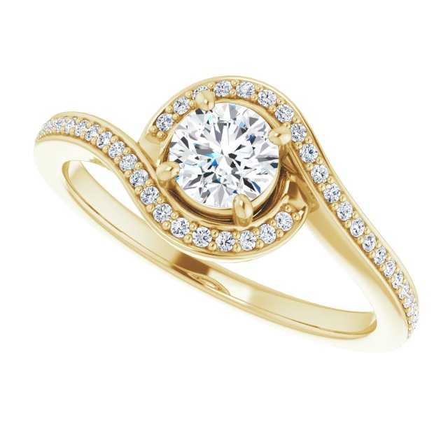 Bypass Halo-Style Engagement Ring