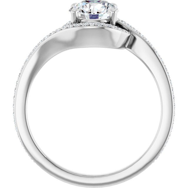 Bypass Halo-Style Engagement Ring