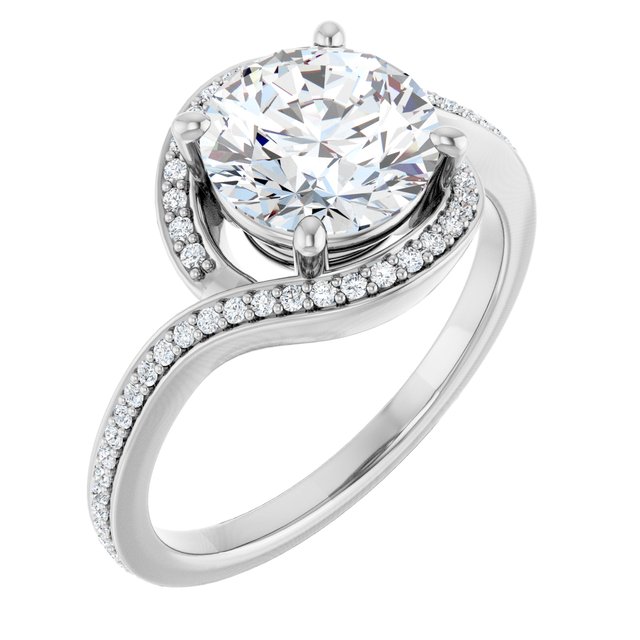 Bypass Halo-Style Engagement Ring