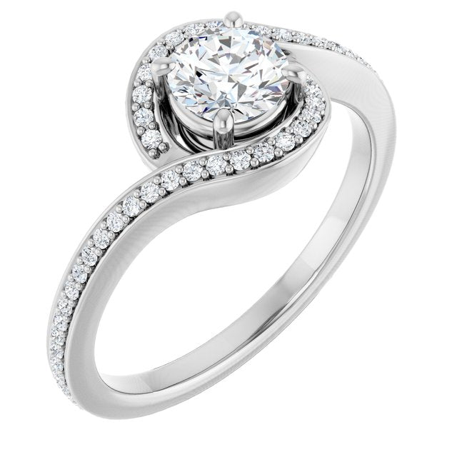 Bypass Halo-Style Engagement Ring