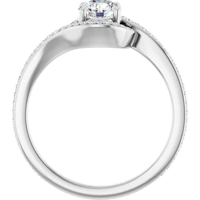 Bypass Halo-Style Engagement Ring