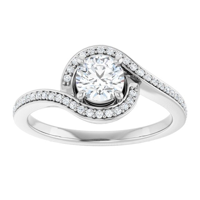 Bypass Halo-Style Engagement Ring