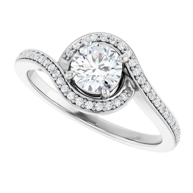 Bypass Halo-Style Engagement Ring