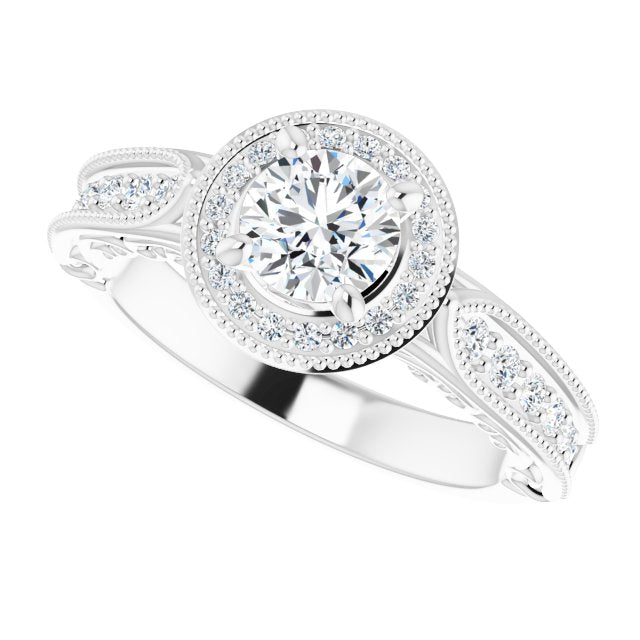 Vintage-Inspired Halo-Style Engagement Ring