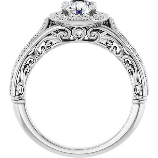 Vintage-Inspired Halo-Style Engagement Ring