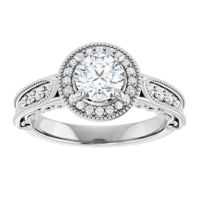 Vintage-Inspired Halo-Style Engagement Ring