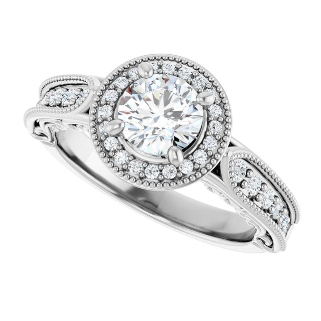 Vintage-Inspired Halo-Style Engagement Ring