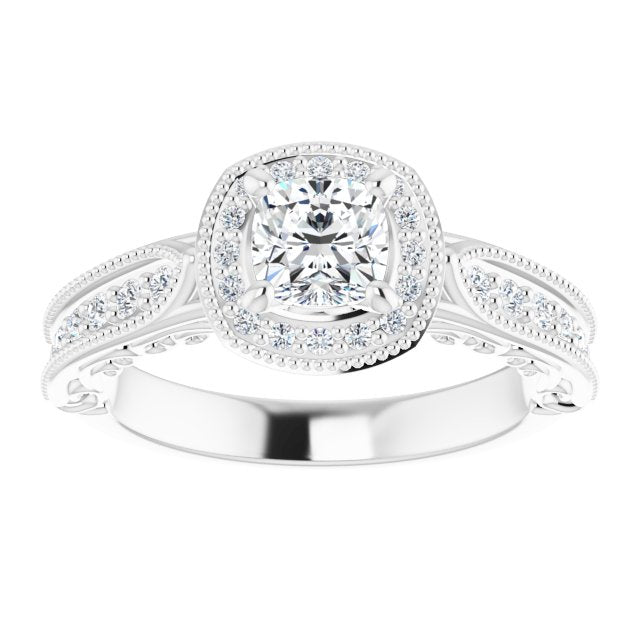 Vintage-Inspired Halo-Style Engagement Ring