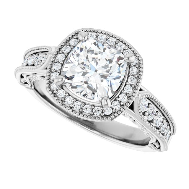 Vintage-Inspired Halo-Style Engagement Ring