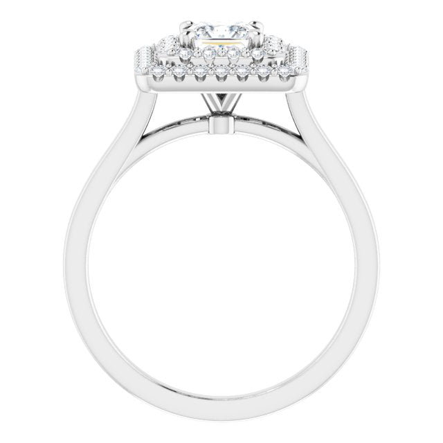 Double Halo-Style Engagement Ring