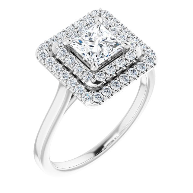 Double Halo-Style Engagement Ring