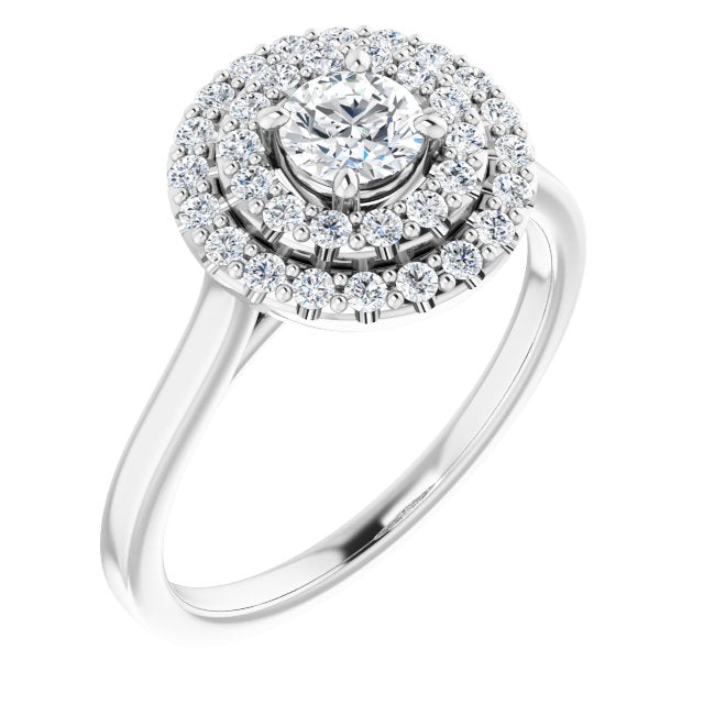 Double Halo-Style Engagement Ring