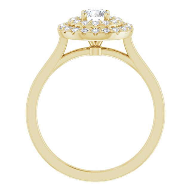 Double Halo-Style Engagement Ring