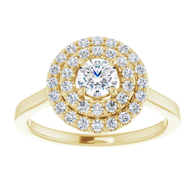 Double Halo-Style Engagement Ring