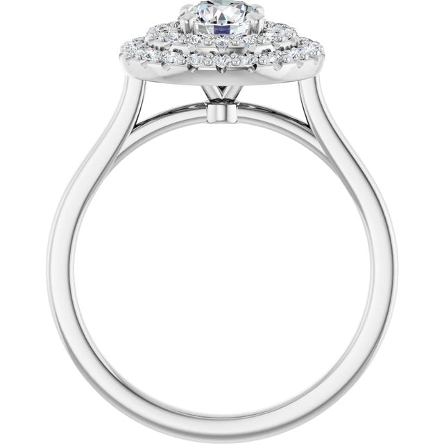 Double Halo-Style Engagement Ring