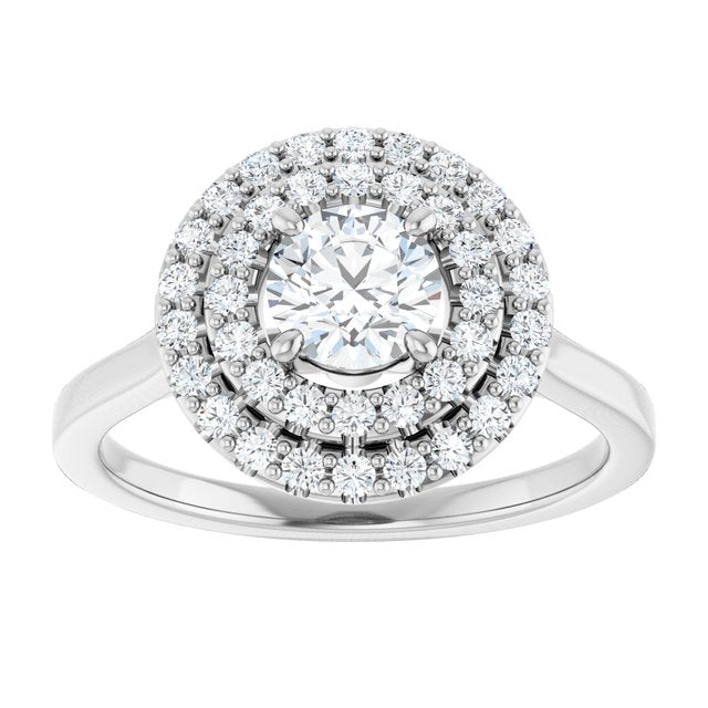 Double Halo-Style Engagement Ring