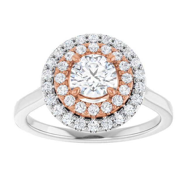 Double Halo-Style Engagement Ring