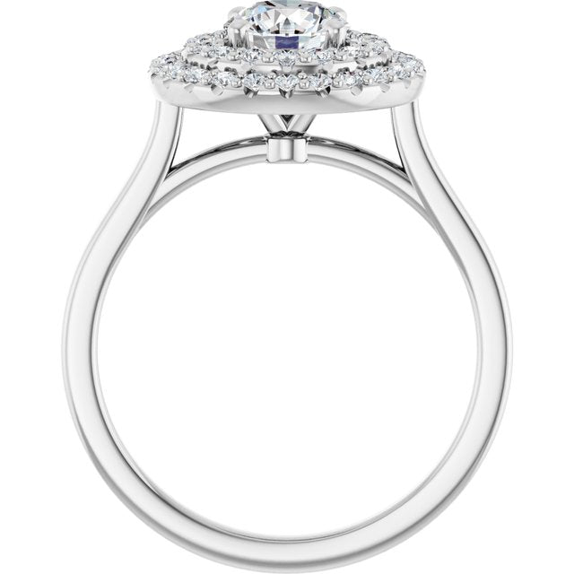 Double Halo-Style Engagement Ring