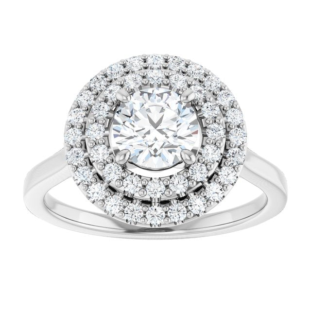 Double Halo-Style Engagement Ring