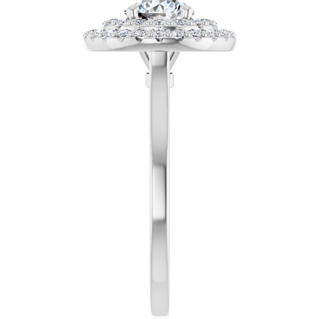 Double Halo-Style Engagement Ring