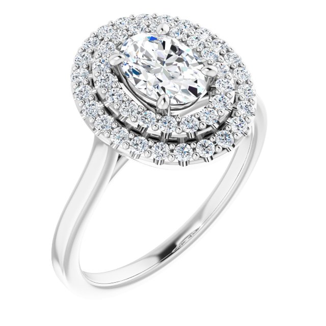 Double Halo-Style Engagement Ring