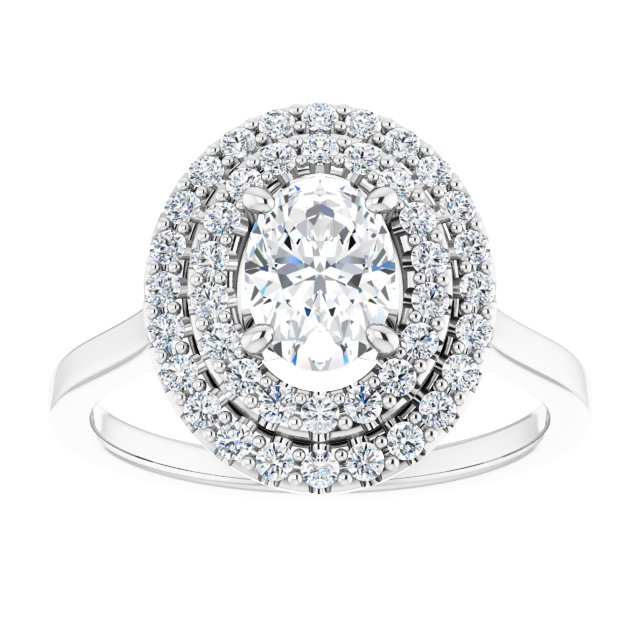 Double Halo-Style Engagement Ring