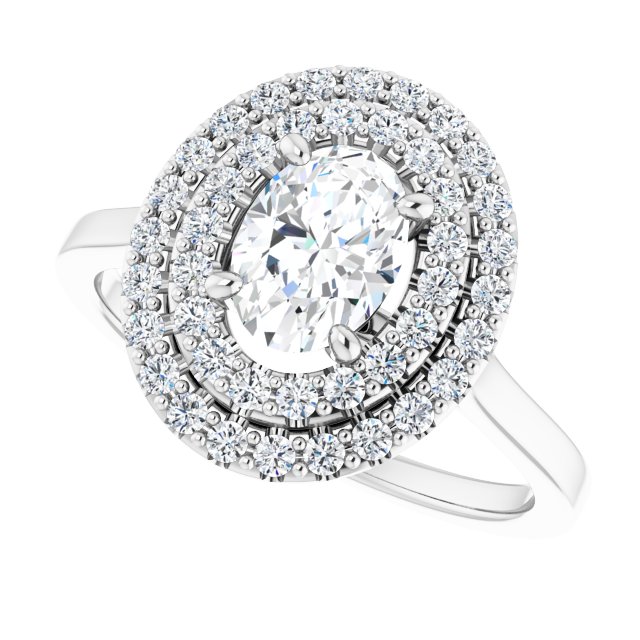 Double Halo-Style Engagement Ring