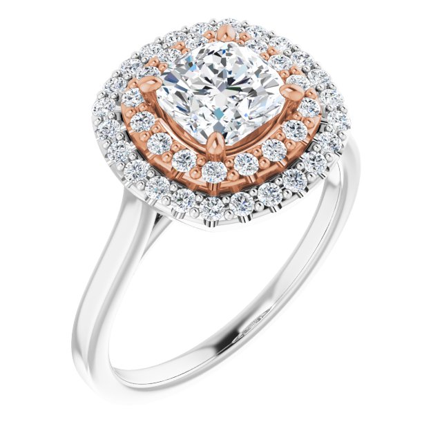 Double Halo-Style Engagement Ring