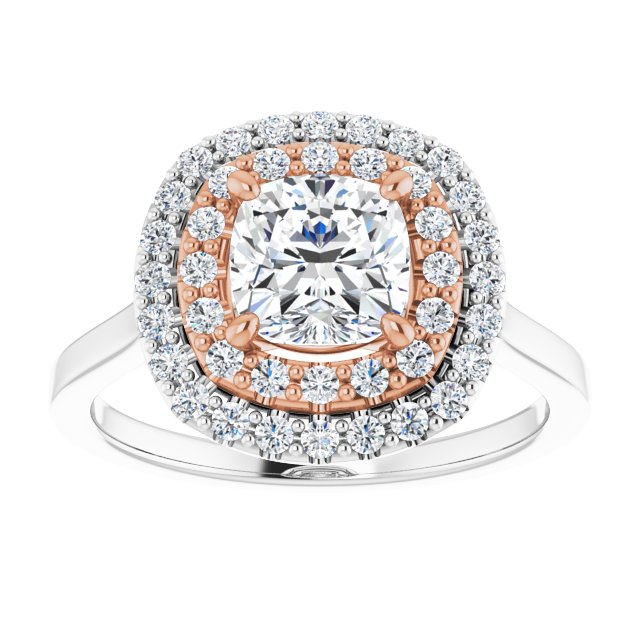 Double Halo-Style Engagement Ring