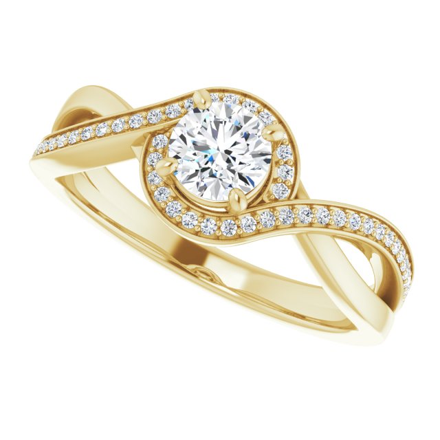 Bypass Halo-Style Engagement Ring