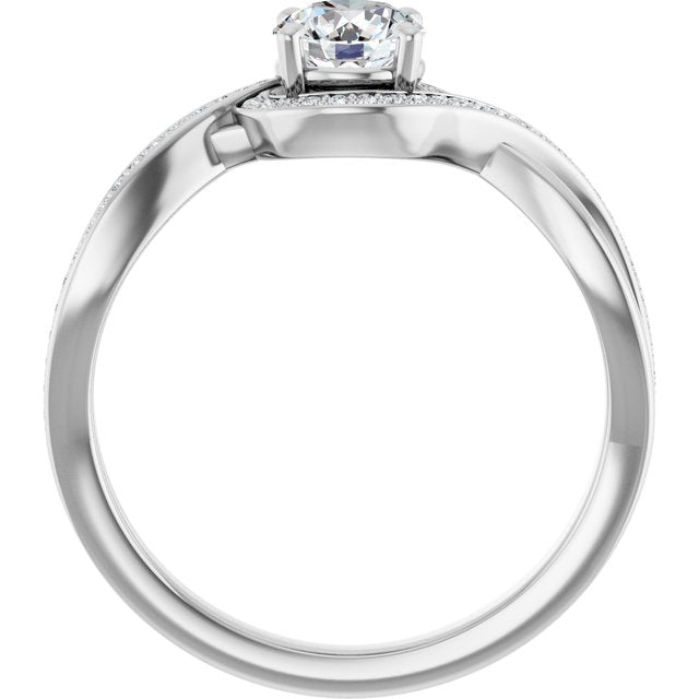 Bypass Halo-Style Engagement Ring