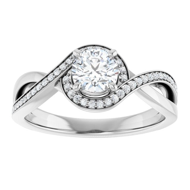 Bypass Halo-Style Engagement Ring