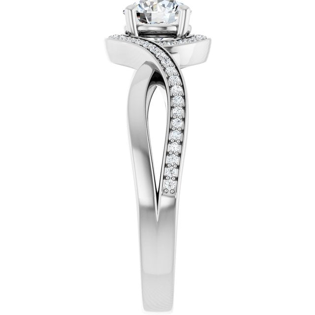 Bypass Halo-Style Engagement Ring