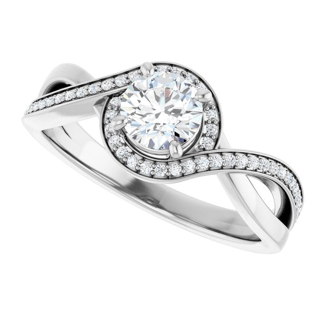 Bypass Halo-Style Engagement Ring