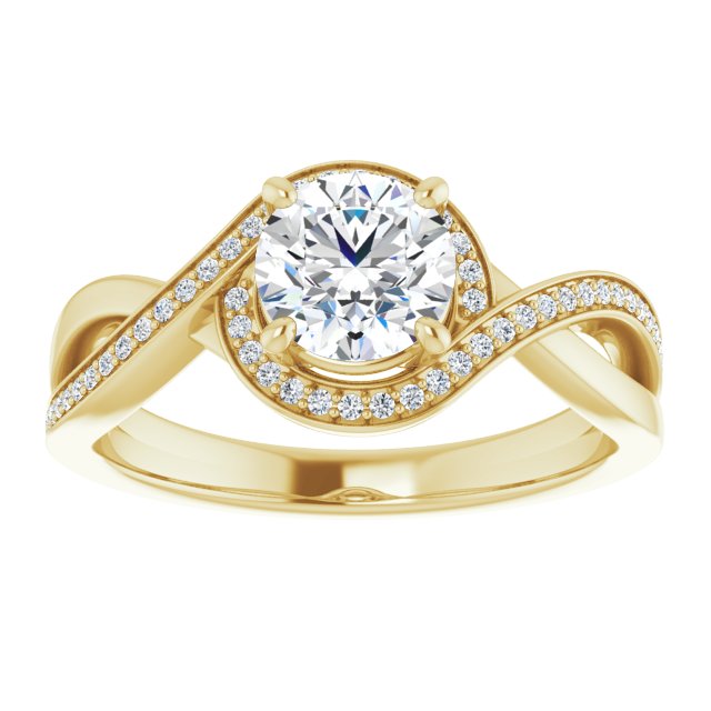 Bypass Halo-Style Engagement Ring