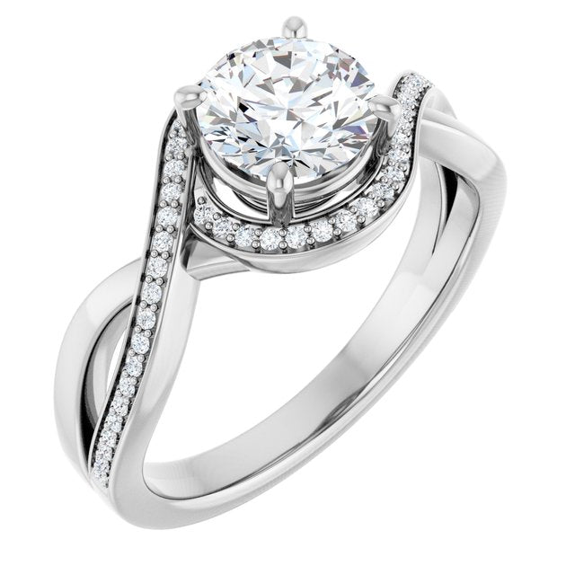 Bypass Halo-Style Engagement Ring