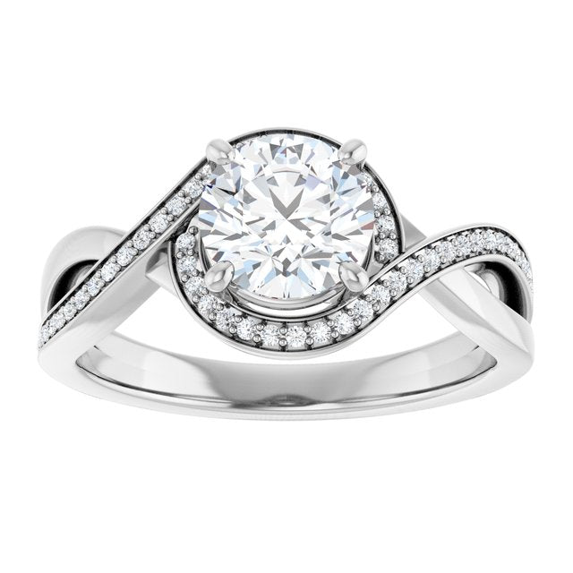 Bypass Halo-Style Engagement Ring