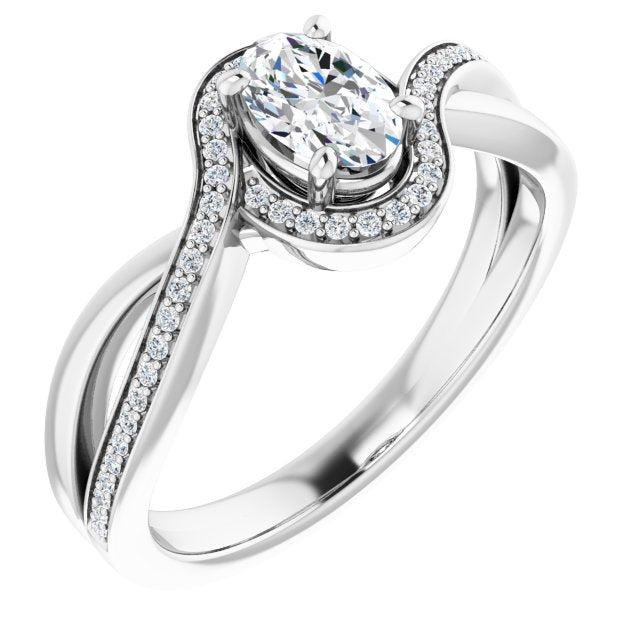 Bypass Halo-Style Engagement Ring