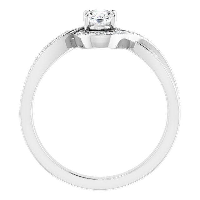 Bypass Halo-Style Engagement Ring