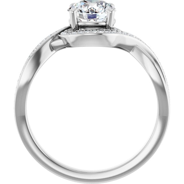 Bypass Halo-Style Engagement Ring