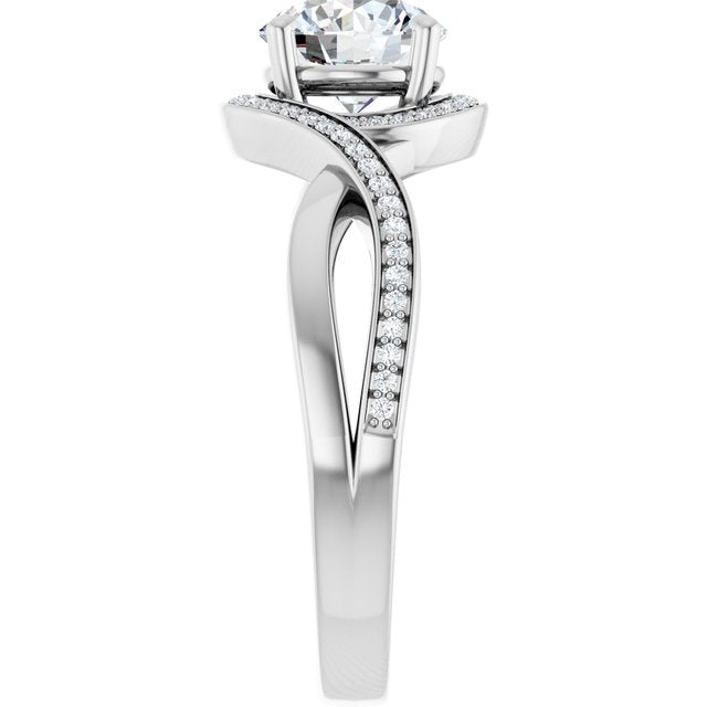 Bypass Halo-Style Engagement Ring