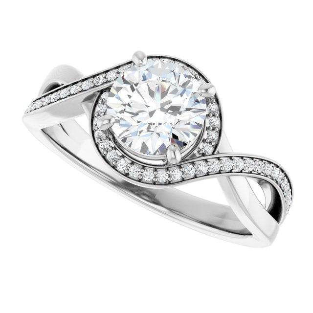 Bypass Halo-Style Engagement Ring