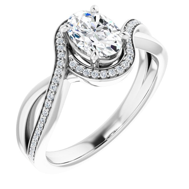 Bypass Halo-Style Engagement Ring