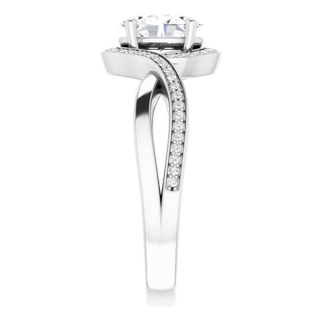 Bypass Halo-Style Engagement Ring