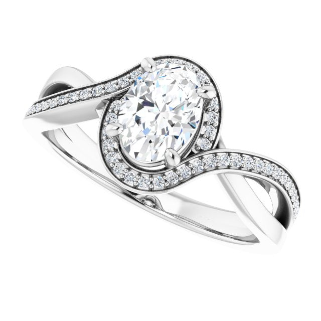 Bypass Halo-Style Engagement Ring