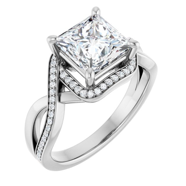 Bypass Halo-Style Engagement Ring